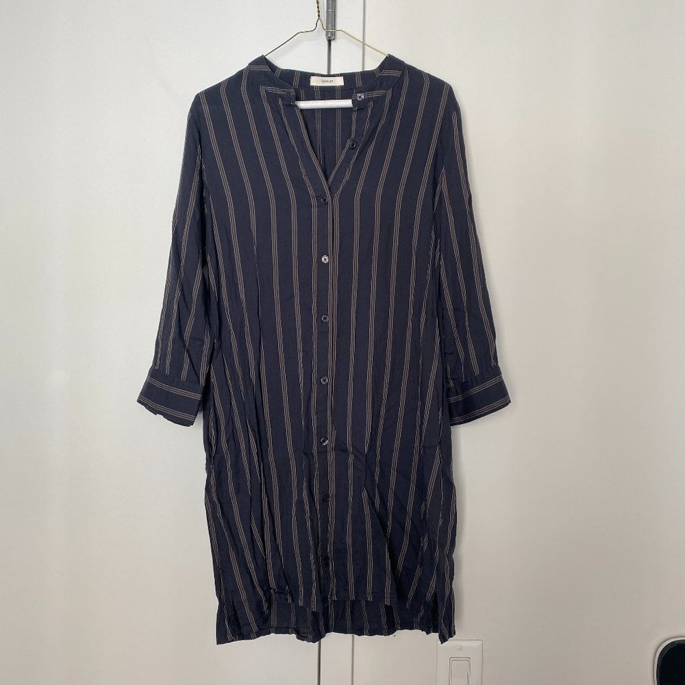 Capulet Navy Striped Button Down Dress